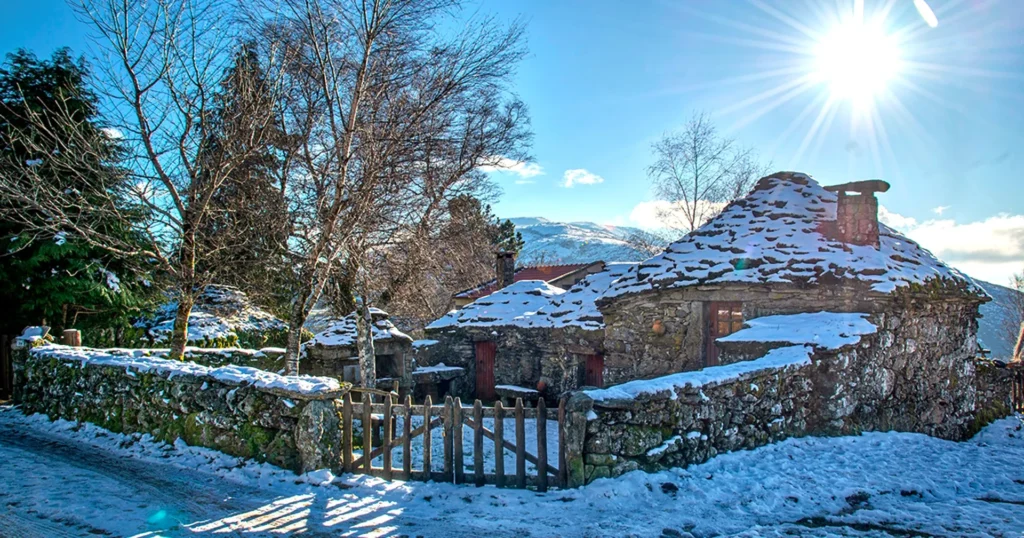 Inverno e paisagens de neve em Monção, Norte de Portugal
